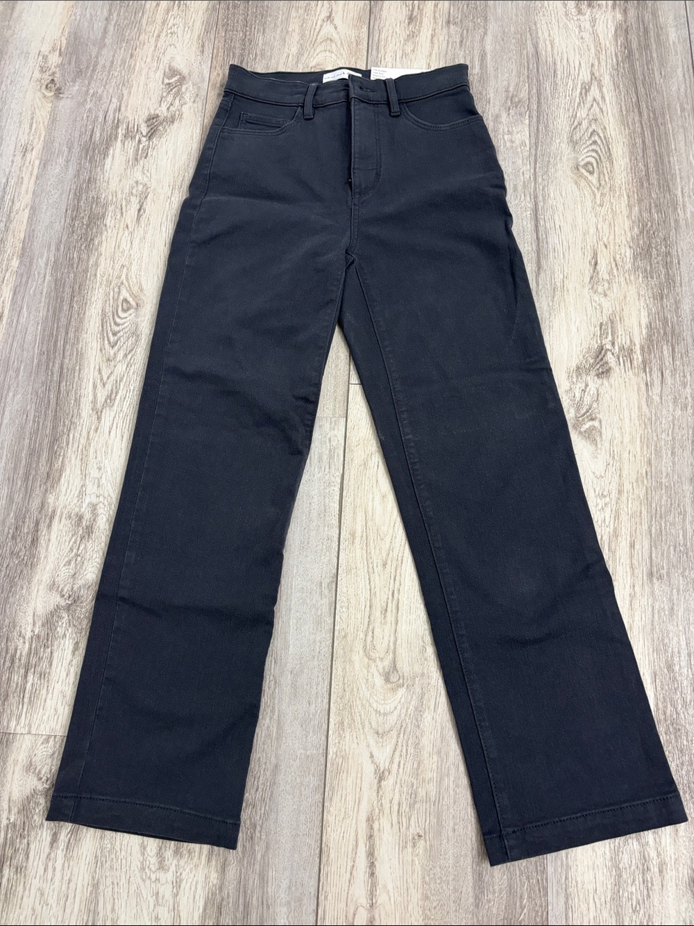 LOFT Dark Gray Straight-Leg Jeans